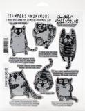 Tim Holtz Cling Stamps Snarky Cat 7inX8.5in
