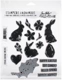 Tim Holtz Cling Stamps Spring Shadows 7inX8.5in